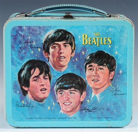 the beatles metal lunch box|beatles lunch box value.